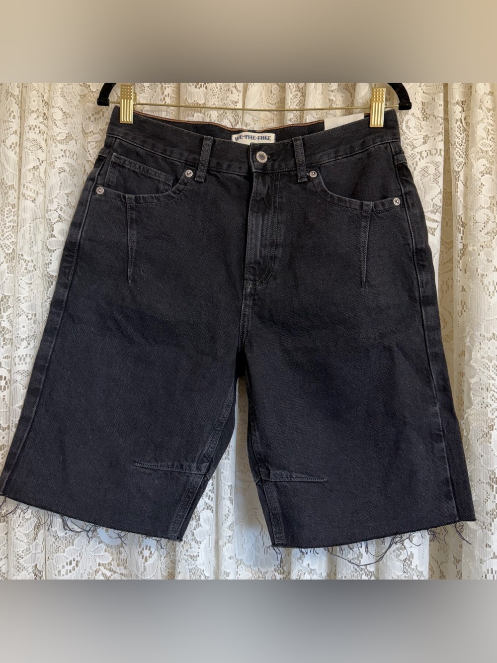 Free People We The Free Black Ghost Town High Rise Long Shorts